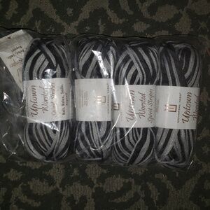 Yarn Uptown Spirit Stripes 1 pack of 4 skeins. Med #4 “Interception”.